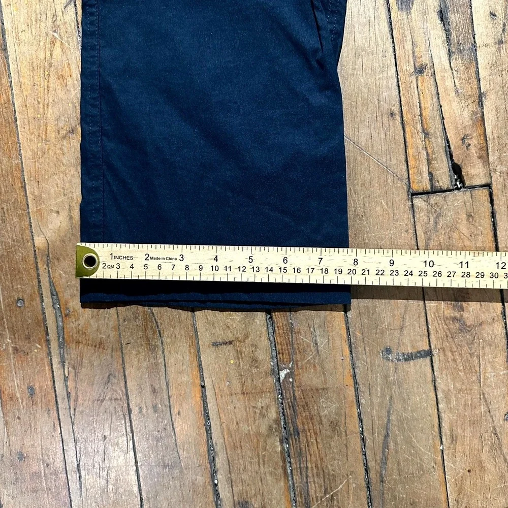 FF.LA Chino Pants Womens 34 Blue Solid Flat Front Curvy Fit Slash Pocket Outdoor